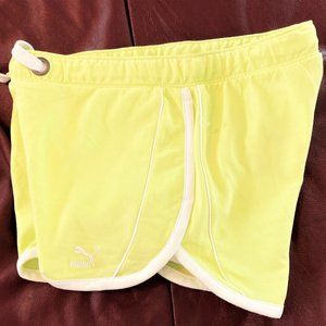 NWT Puma shorts women M XL yellow fleece 564705